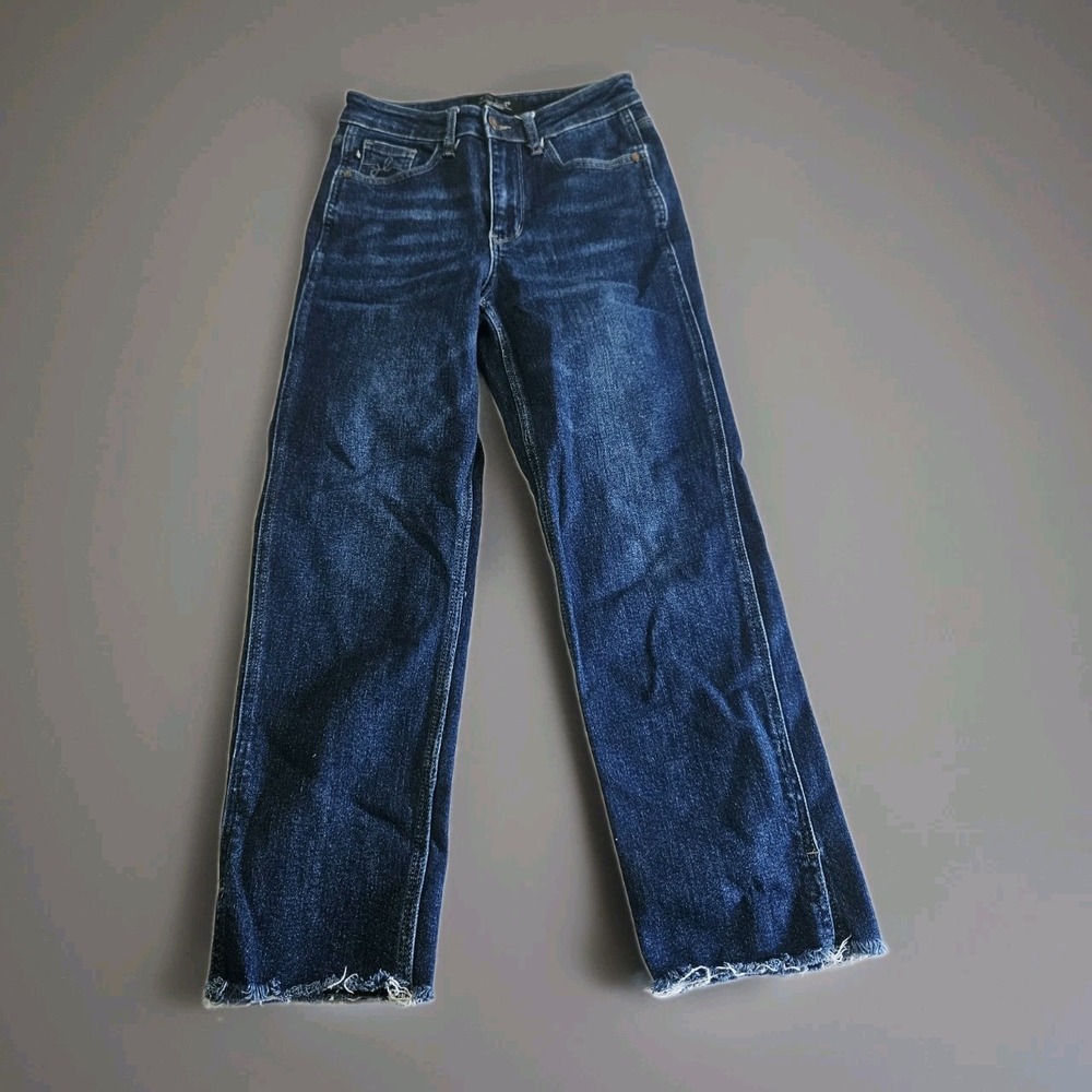 Judy Blue Los Angeles Jeans Women's Size 0/24 Blue Dark Wash Frayed Hem